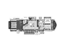 2023 Grand Design Momentum M-Class Toy Hauler 351MS Fifth Wheel at Grand Design - Greeneway RV STOCK# 10805 Floor plan Image