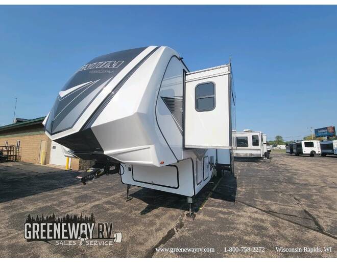 2023 Grand Design Momentum M-Class Toy Hauler 351MS Fifth Wheel at Grand Design - Greeneway RV STOCK# 10805 Exterior Photo