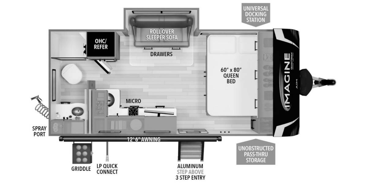 2024 Grand Design Imagine AIM 16ML Travel Trailer at Grand Design - Greeneway RV STOCK# 10954 Floor plan Layout Photo