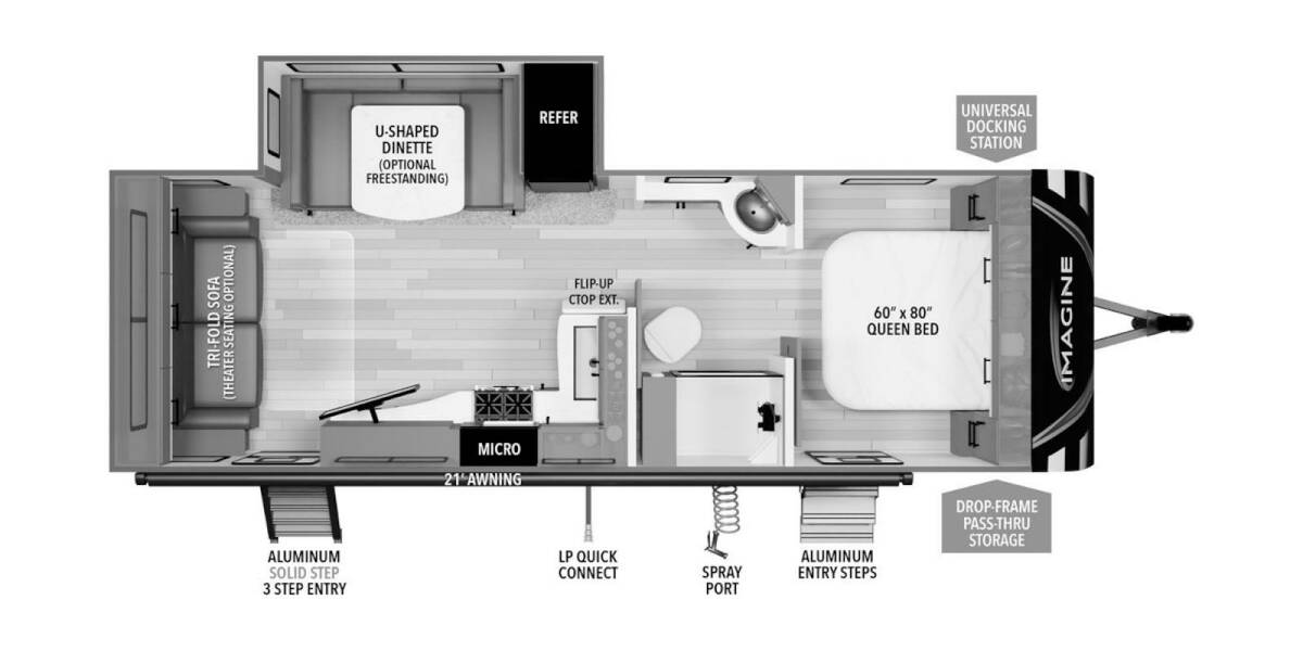 2024 Grand Design Imagine 2500RL Travel Trailer at Grand Design - Greeneway RV STOCK# 10948 Floor plan Layout Photo