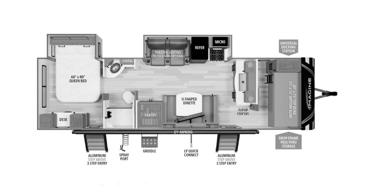 2024 Grand Design Imagine 2920BS Travel Trailer at Grand Design - Greeneway RV STOCK# 11024 Floor plan Layout Photo