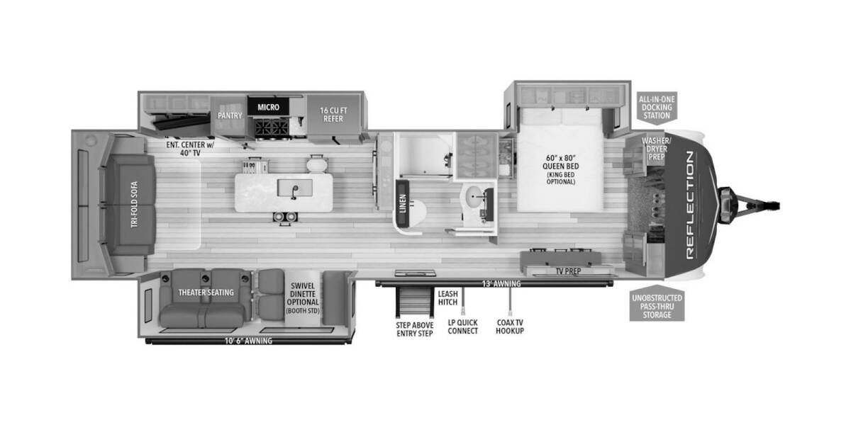 2024 Grand Design Reflection 315RLTS Travel Trailer at Grand Design - Greeneway RV STOCK# 11041 Floor plan Layout Photo