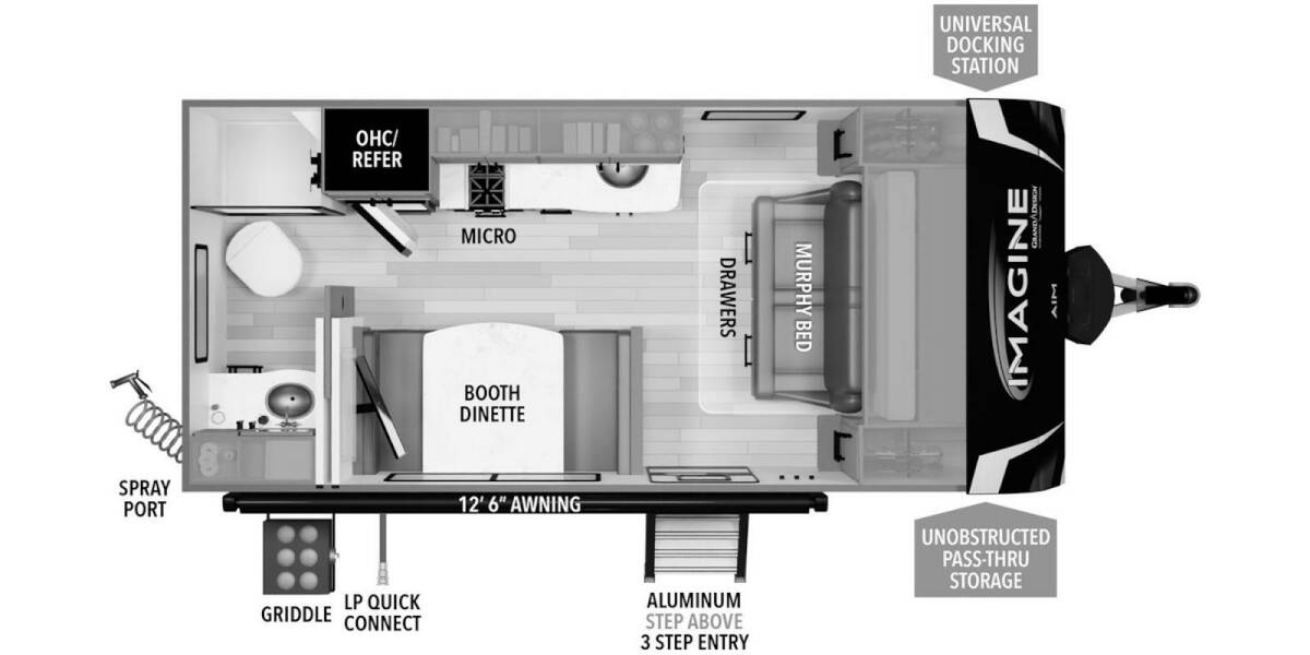 2024 Grand Design Imagine AIM 15RB Travel Trailer at Grand Design - Greeneway RV STOCK# 11071 Floor plan Layout Photo