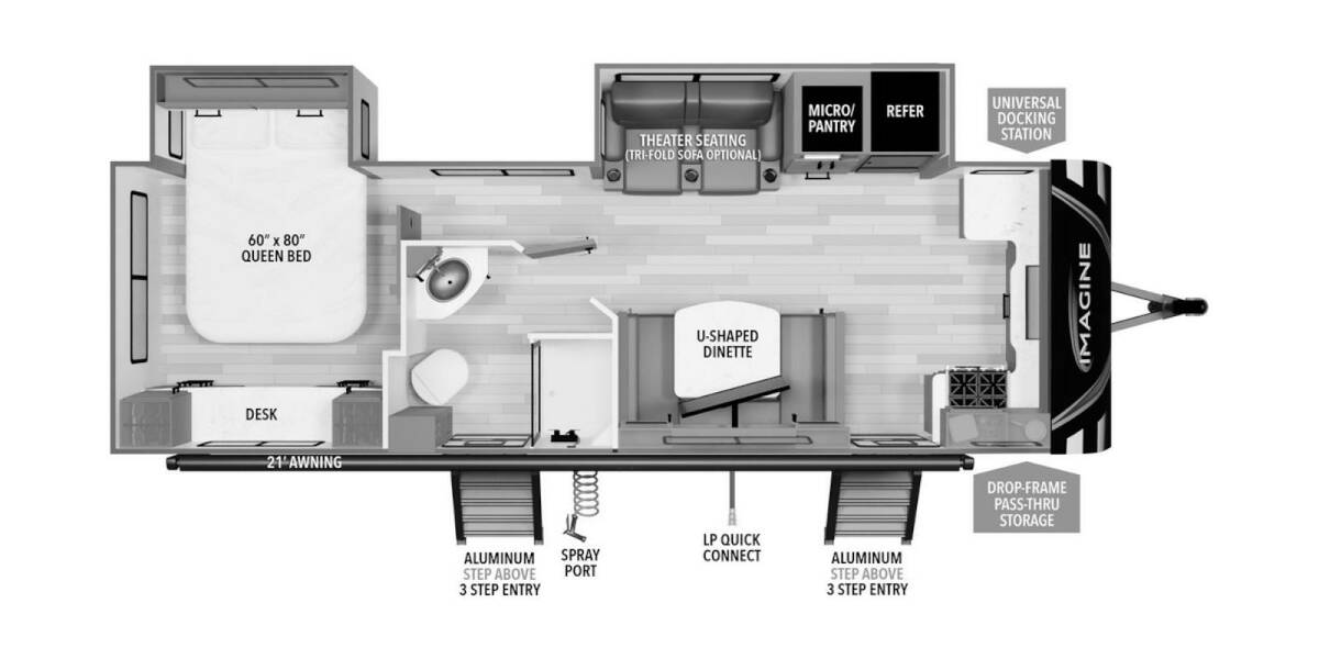 2024 Grand Design Imagine 2660BS Travel Trailer at Grand Design - Greeneway RV STOCK# 11115 Floor plan Layout Photo