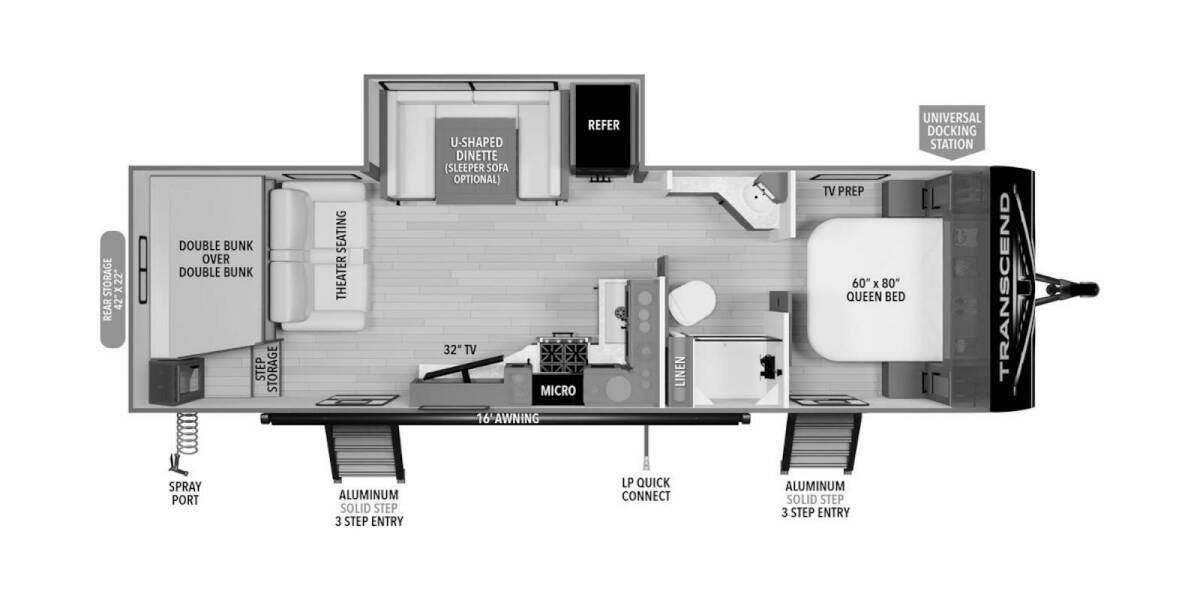 2024 Grand Design Transcend Xplor 265BH Travel Trailer at Grand Design - Greeneway RV STOCK# 11132 Floor plan Layout Photo