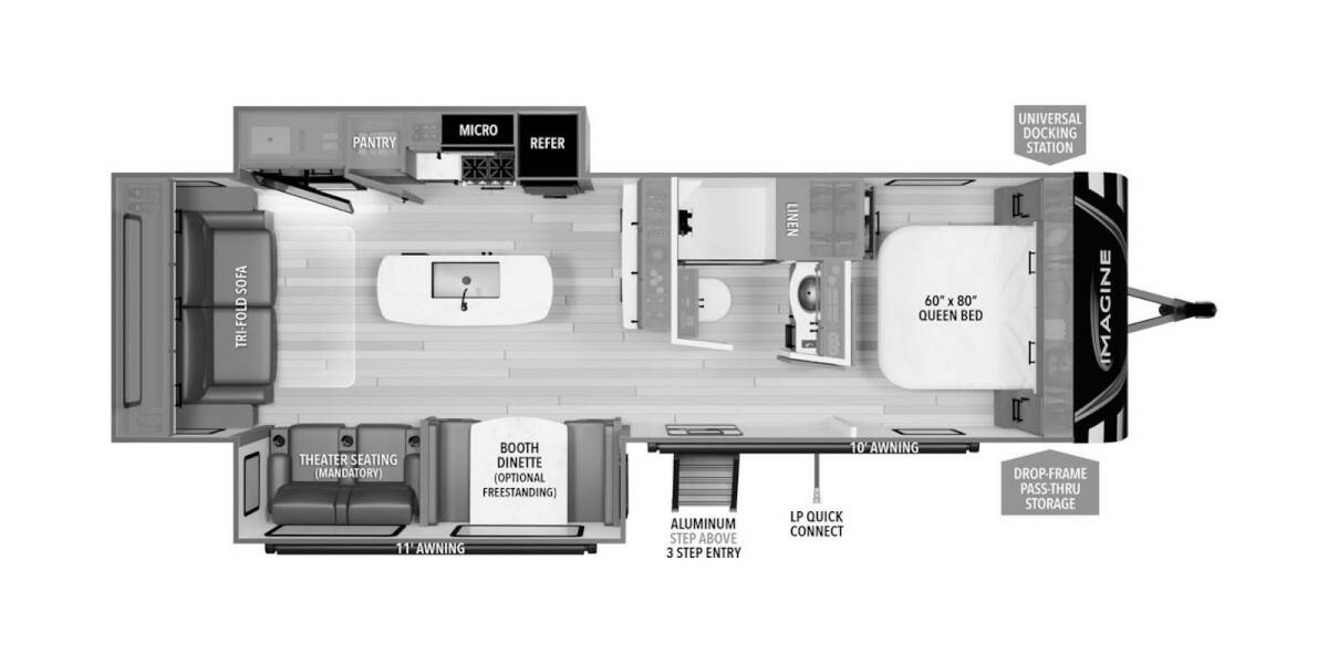 2024 Grand Design Imagine 2970RL Travel Trailer at Grand Design - Greeneway RV STOCK# 11135 Floor plan Layout Photo