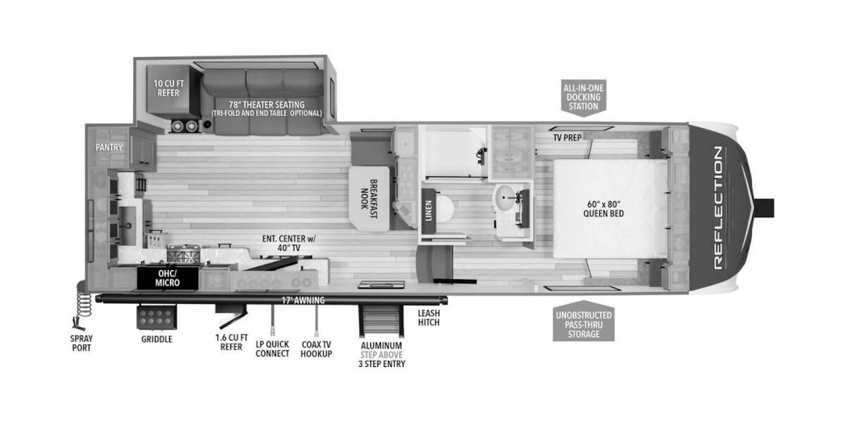 2024 Grand Design Reflection 150 270BN Fifth Wheel at Grand Design - Greeneway RV STOCK# 11139 Floor plan Layout Photo