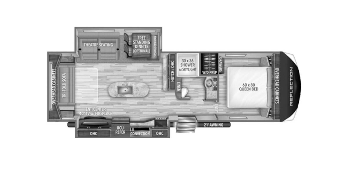 2020 Grand Design Reflection 297RSTS Travel Trailer at Grand Design - Greeneway RV STOCK# 11064A Floor plan Layout Photo