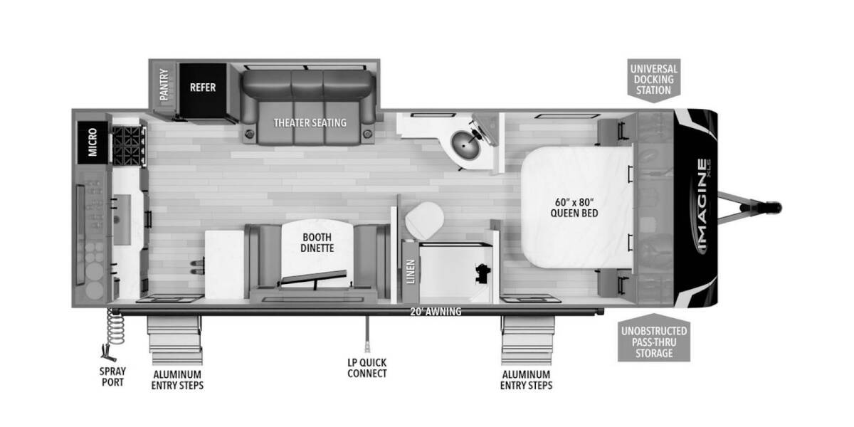 2025 Grand Design Imagine XLS 23LDE Travel Trailer at Grand Design - Greeneway RV STOCK# 11227 Floor plan Layout Photo