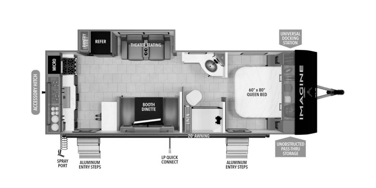 2025 Grand Design Imagine XLS 23LDE Travel Trailer at Grand Design - Greeneway RV STOCK# 11227 Floor plan Layout Photo