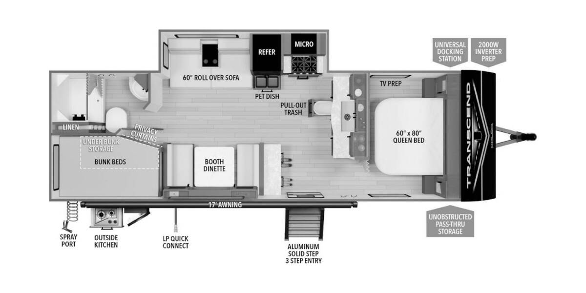 2025 Grand Design Transcend Xplor 26BHX Travel Trailer at Grand Design - Greeneway RV STOCK# 11239 Floor plan Layout Photo