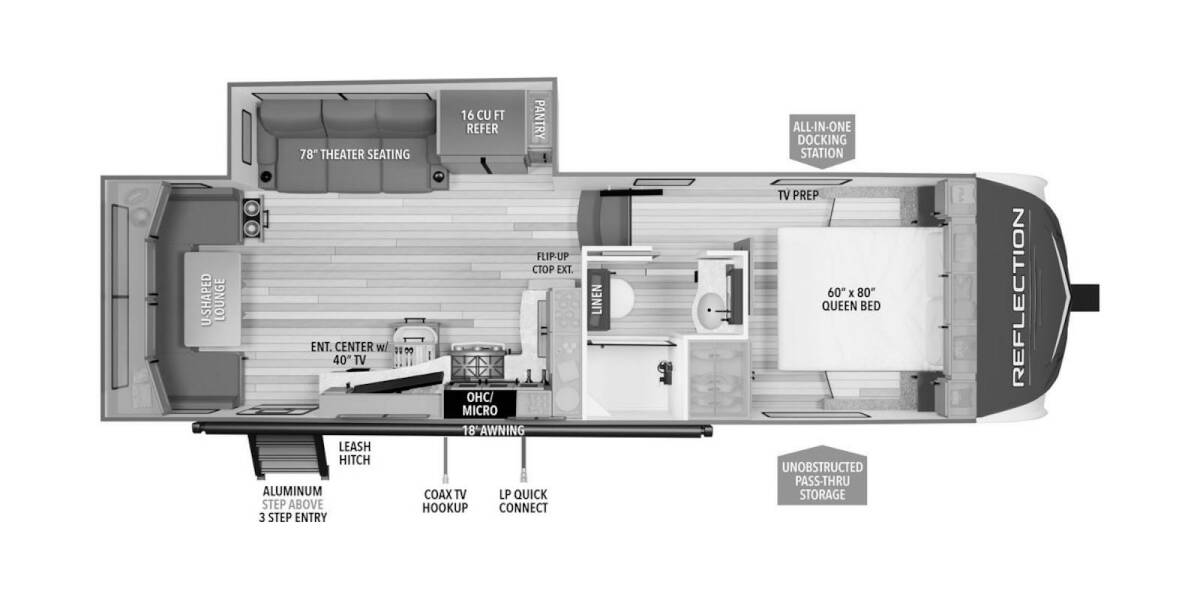 2025 Grand Design Reflection 150 260RD Fifth Wheel at Grand Design - Greeneway RV STOCK# 11250 Floor plan Layout Photo