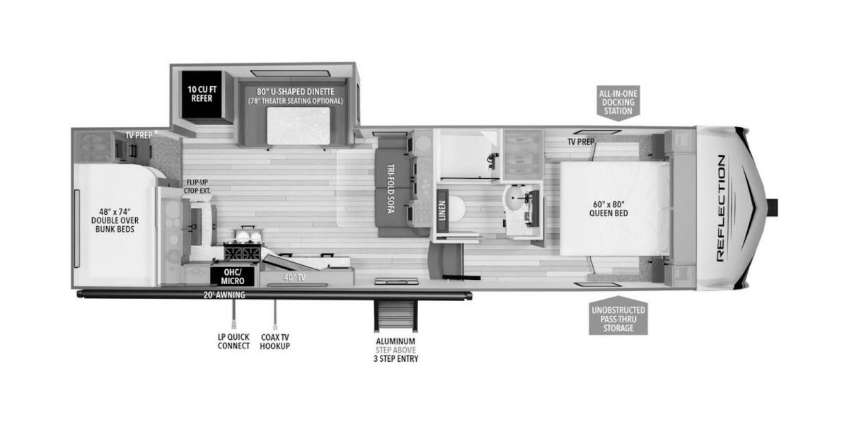 2025 Grand Design Reflection 100 Series 27BH Fifth Wheel at Grand Design - Greeneway RV STOCK# 11251 Floor plan Layout Photo