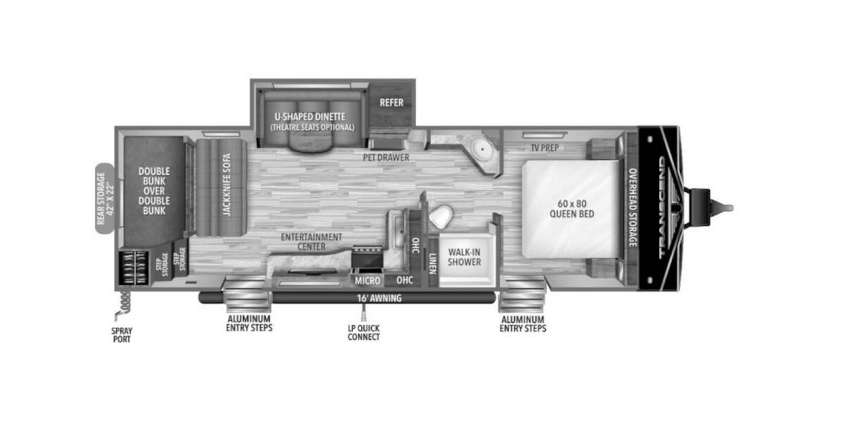 2021 Grand Design Transcend Xplor 265BH Travel Trailer at Grand Design - Greeneway RV STOCK# 11094A Floor plan Layout Photo