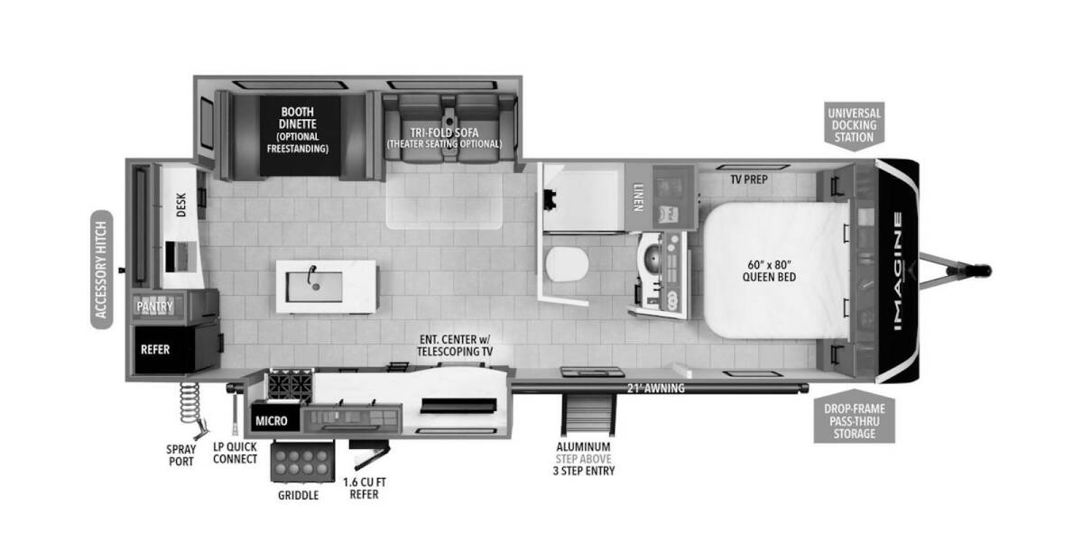 2025 Grand Design Imagine 2670MK Travel Trailer at Grand Design - Greeneway RV STOCK# 11280 Floor plan Layout Photo