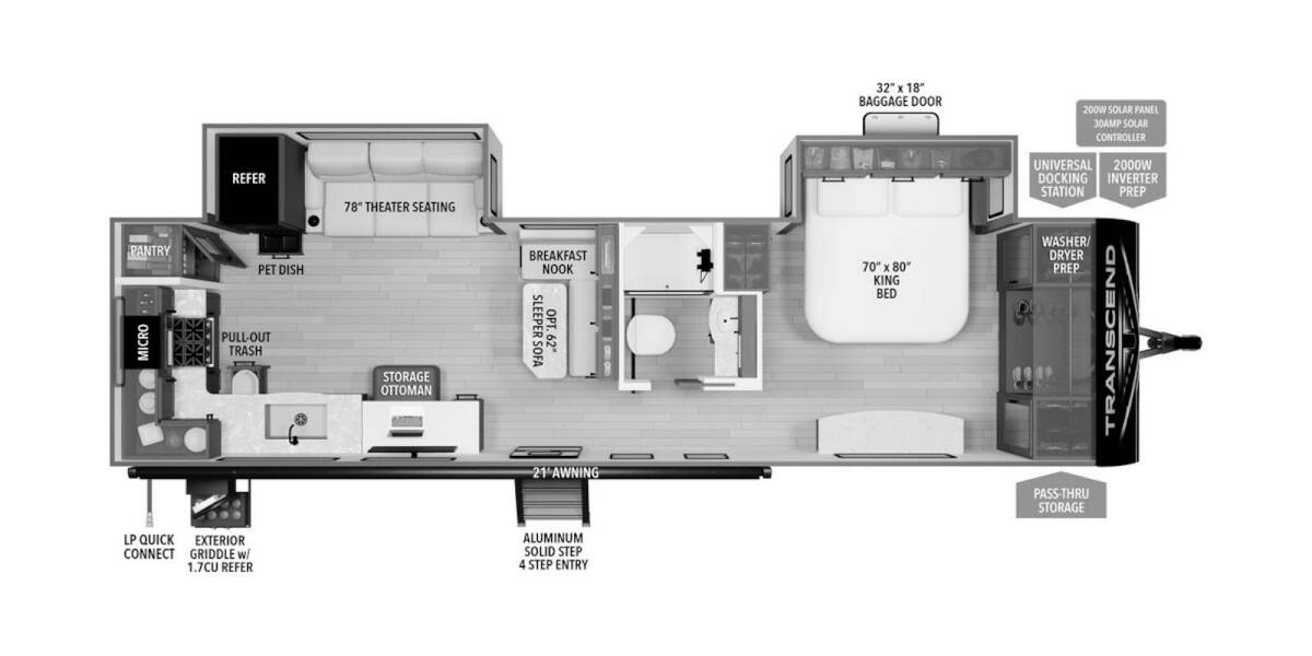 2025 Grand Design Transcend 315RKT Travel Trailer at Grand Design - Greeneway RV STOCK# 11289 Floor plan Layout Photo