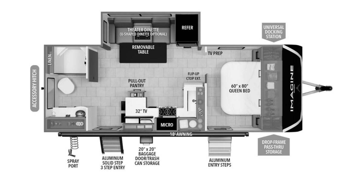 2025 Grand Design Imagine 2300MK Travel Trailer at Grand Design - Greeneway RV STOCK# 11290 Floor plan Layout Photo