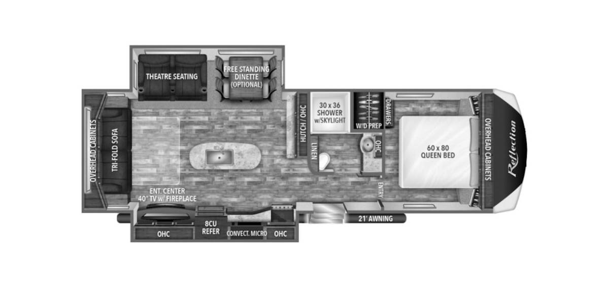 2018 Grand Design Reflection 297RSTS Travel Trailer at Grand Design - Greeneway RV STOCK# 11242A Floor plan Layout Photo