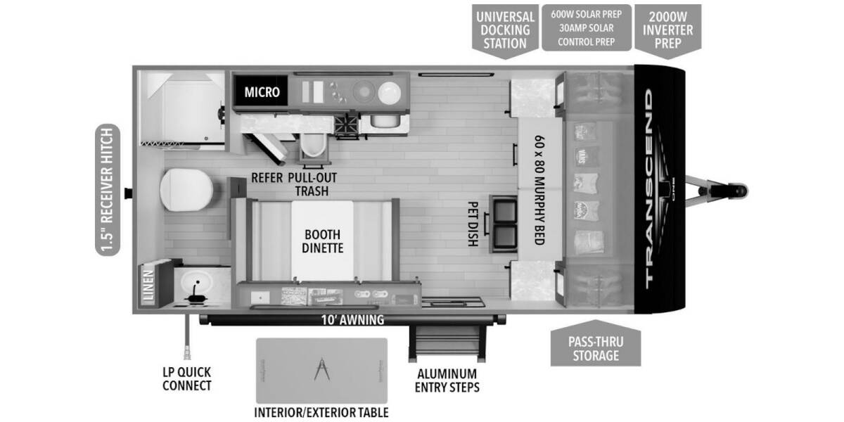 2025 Grand Design Transcend One 151RB Travel Trailer at Grand Design - Greeneway RV STOCK# 11308 Floor plan Layout Photo