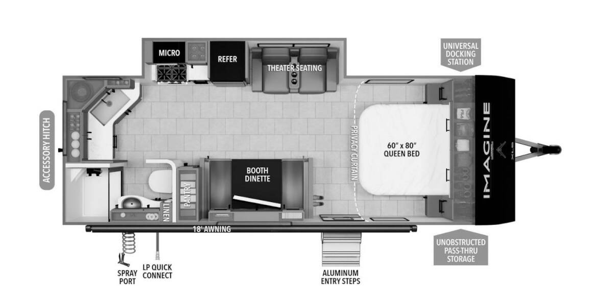 2025 Grand Design Imagine XLS 22MLE Travel Trailer at Grand Design - Greeneway RV STOCK# 11309 Floor plan Layout Photo